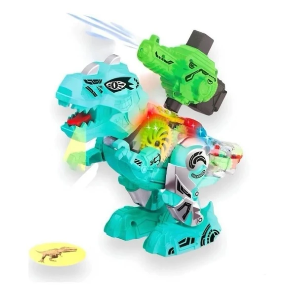 Toysan Projeksiyonlu Su Püskürten Sesli Işıklı Yürüyen Dinozor 927-Yeşil ürün görseli 1