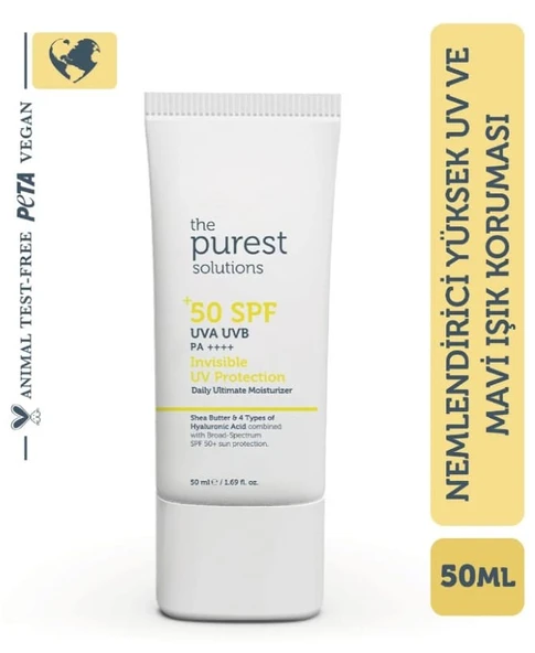 The Purest Solutions Görünmez UV Koruması Günlük Yoğun Nemlendirici SPF 50+ 50 ML ürün görseli 1