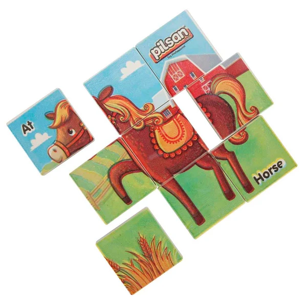 Pilsan Hayvan Serisi 9 Parça Puzzle Set 03-355-Kahverengi At ürün görseli 1