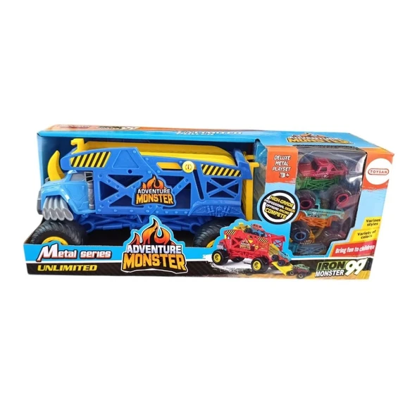 Toysan Taşıyıcı Araba Seti 3 Metal Arabalı Sq80992-1-Lacivert ürün görseli 1