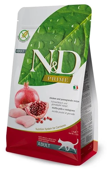 N&D Prime Tahılsız Tavuklu ve Narlı 1.5 kg Yetişkin Kedi Maması ürün görseli 1