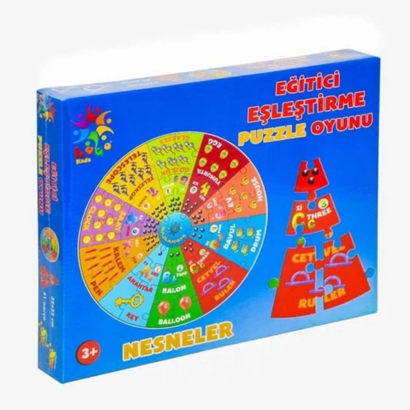 Laço Kids Eğitici Eşleştirme Puzzle Oyunu 41 Parça Nesneler LC021 ürün görseli 1