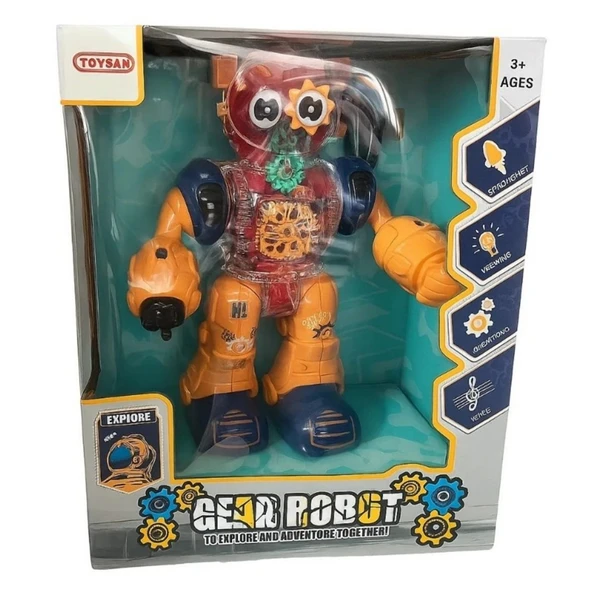 Toysan Işıklı Ve Müzikli Robot 887-Sarı ürün görseli 1