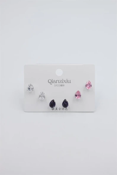 Çoklu Set Küpe - Gümüş ürün görseli 1