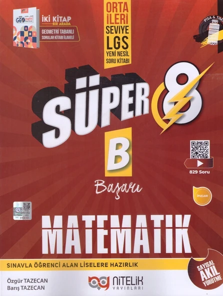 NİTELİK 8.SINIF YENİ NESİL SÜPER MATEMATİK SORU BANKASI-B ürün görseli 1
