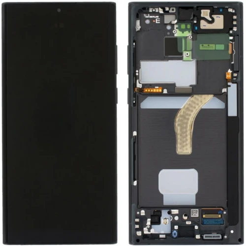 Samsung Galaxy S22 Ultra SM-S908 Uyumlu Çıtalı Yan Sanayidir Lcd Ekran Dokunmatik Siyah ürün görseli 1