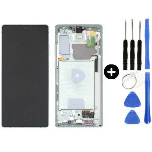 Samsung Galaxy Note 20 SM-N980 Uyumlu Çıtalı Servis Lcd Ekran Dokunmatik Yeşil + Tamir Seti ürün görseli 1