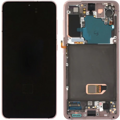 Samsung Galaxy S21 SM-G991 Uyumlu Çıtalı A Kalite Lcd Ekran Dokunmatik Gold ürün görseli 1