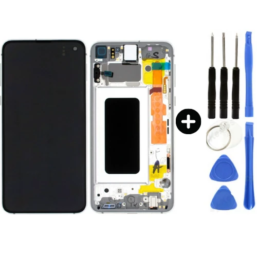 Samsung Galaxy S10E SM-G970 Uyumlu Çıtalı Lcd Ekran Dokunmatik Beyaz + Tamir Seti ürün görseli 1