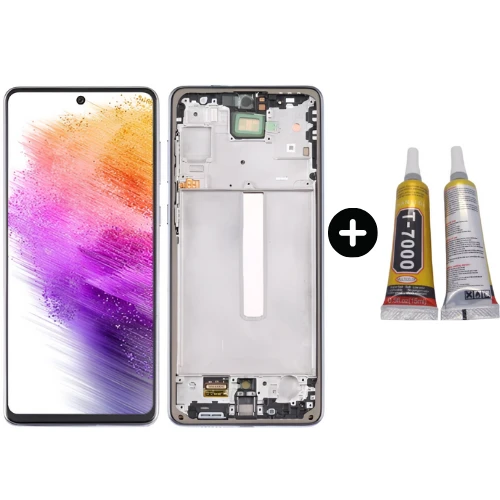 Samsung Galaxy A73 4G SM-A736 Uyumlu Çıtalı OLED Lcd Ekran Dokunmatik + B7000 ürün görseli 1
