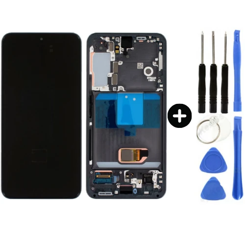 Samsung Galaxy S22 SM-S901 Uyumlu Çıtalı Yan Sanayidir Lcd Ekran Dokunmatik Siyah + Tamir Seti ürün görseli 1