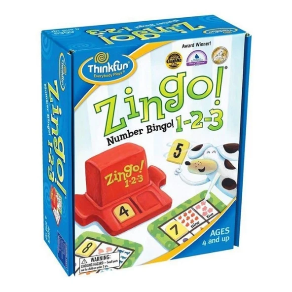 Adore Oyuncak Zingo! 1-2-3 Parents Choice Gold Award Ödüllü İngilizce Sayı ve Resim Eşleştirme Kutu Oyunu ürün görseli 1