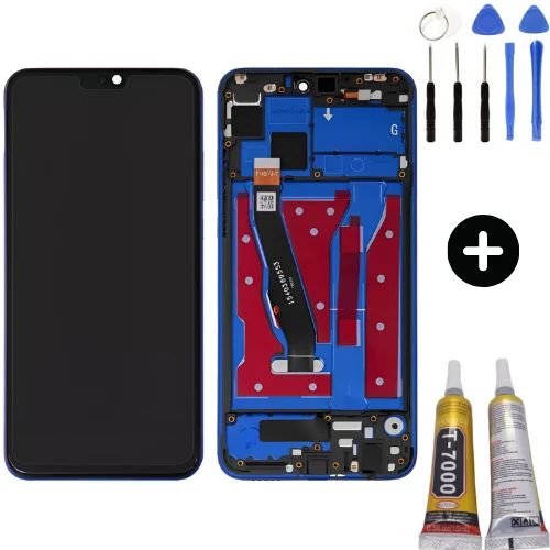 Huawei Honor 8X TFY-LX2 JSN-L11 JSX-L22 Uyumlu Çıtalı Servis Lcd Ekran Dokunmatik Mavi + Montaj Seti ürün görseli 1