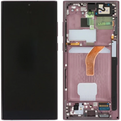 Samsung Galaxy S22 Ultra SM-S908 Uyumlu Çıtalı Lcd Ekran Dokunmatik Kırmızı ürün görseli 1