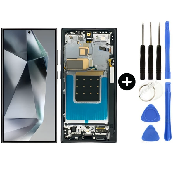 Samsung Galaxy S24 Ultra SM-S928 Uyumlu Çıtalı Servis Lcd Ekran Dokunmatik Siyah + Tamir Seti ürün görseli 1