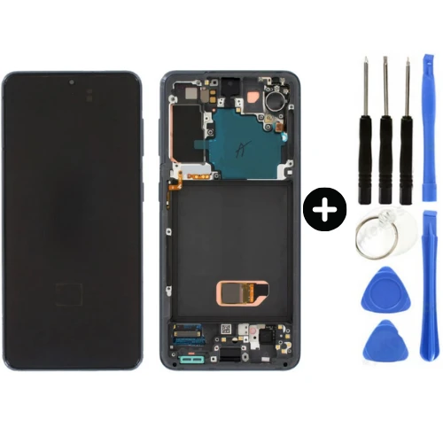 Samsung Galaxy S21 SM-G991 Uyumlu Çıtalı OLED Lcd Ekran Dokunmatik Siyah + Tamir Seti ürün görseli 1