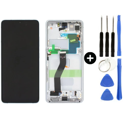 Samsung Galaxy S21 Ultra SM-G998 Uyumlu Çıtalı Servis Lcd Ekran Dokunmatik Beyaz + Tamir Seti ürün görseli 1