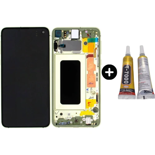 Samsung Galaxy S10E SM-G970 Uyumlu Çıtalı OLED Lcd Ekran Dokunmatik Yeşil + B7000 ürün görseli 1