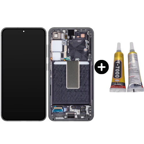 Samsung Galaxy S23 SM-S911 Uyumlu Çıtalı Yan Sanayidir Lcd Ekran Dokunmatik Siyah + B7000 ürün görseli 1