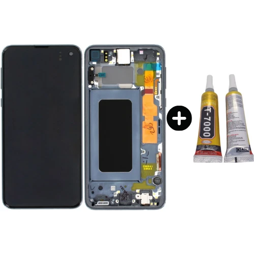 Samsung Galaxy S10E SM-G970 Uyumlu Çıtalı A Kalite Lcd Ekran Dokunmatik Siyah + B7000 ürün görseli 1