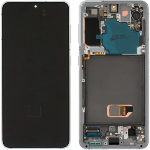 Samsung Galaxy S21 SM-G991 Uyumlu Çıtalı A Kalite Lcd Ekran Dokunmatik Beyaz ürün görseli 1