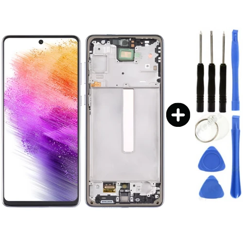 Samsung Galaxy A73 4G SM-A736 Uyumlu Çıtalı Servis Lcd Ekran Dokunmatik + Tamir Seti ürün görseli 1