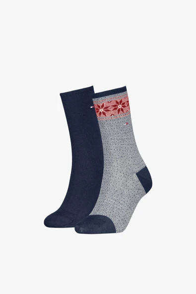 Tommy Hilfiger   TH WOMEN SOCK 2P FAI Kadın Lacivert Çorap - S701236502 ürün görseli 1