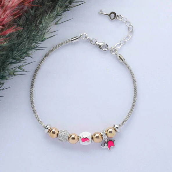 Fil (Elephant) Figürlü 925 Ayar Gümüş Charm Bileklik ürün görseli 1