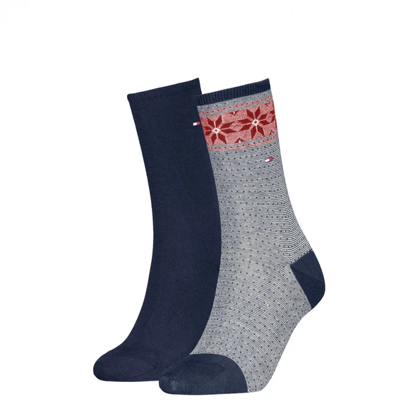 Tommy Hilfiger   TH WOMEN SOCK 2P FAI Kadın Lacivert Çorap - S701236502 ürün görseli 1