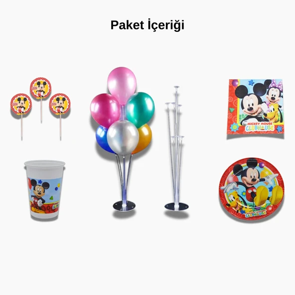 Mickey Mouse Doğum Günü Parti Paketi Standlı - Resim 2
