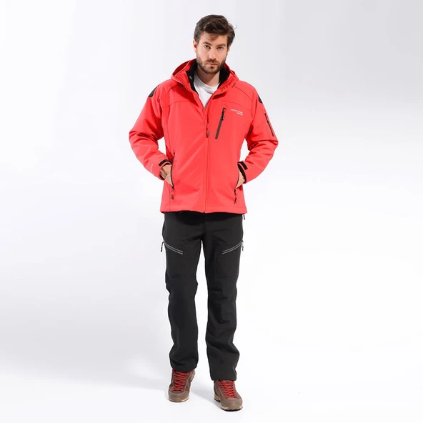 FreeCamp 3in1 Softshell Erkek Ceket-KIRMIZI - Resim 5