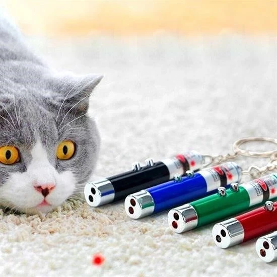 3 Fonksiyonlu Kırmızı Beyaz Işıklı Led Lazer Kedi Köpek Oyuncak Anahtarlık - 1 Adet Fiyatıdır ürün görseli 1