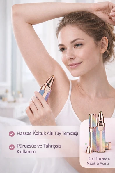 Kadınlar İçin Premium 2in1 Tüy Alma Cihazı, Güçlü Motorlu ve Ciltte İz Bırakmayan Tasarım ürün görseli 1