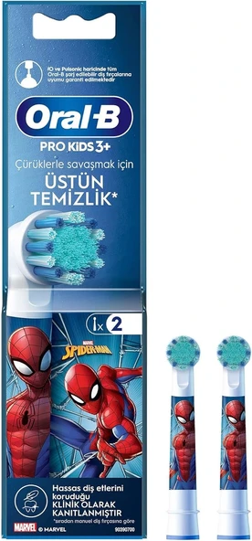 Oral-B Çocuk İçin Spiderman Şarjlı Diş Fırçası Yedek Başlığı 2 Adet ürün görseli 1