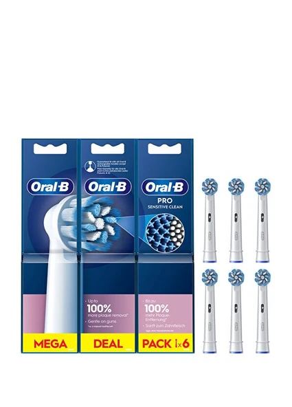 Oral-B Pro Sensitive Clean EB60 6'lı Beyaz Diş Fırçası Yedek Başlığı ürün görseli 1