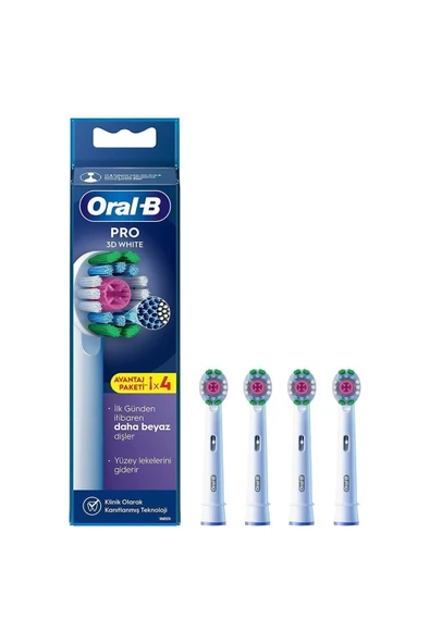 Oral-B Pro 3D White X-Filament Şarjlı Diş Fırçası Yedek Başlığı 4 Adet ürün görseli 1