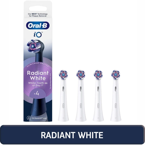 Oral-B iO Radiant White Beyaz Diş Fırçası Yedek Başlığı 4 Adet ürün görseli 1