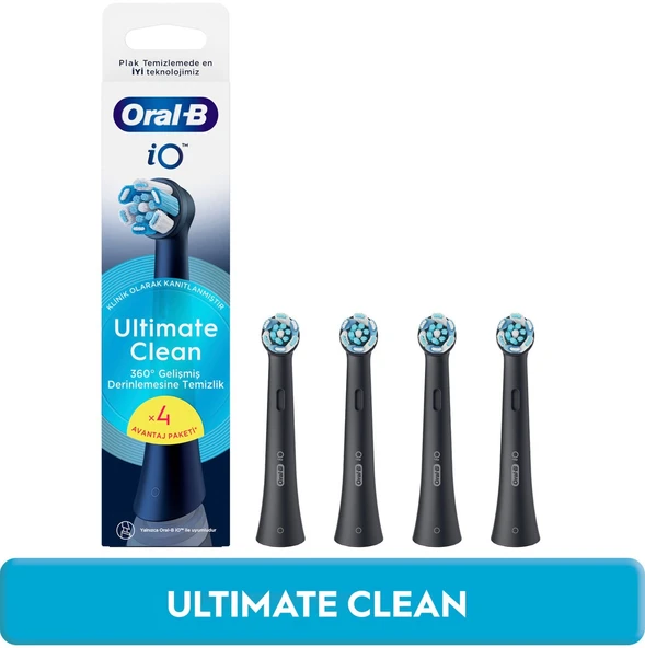 Oral-B iO Ultimate Clean Siyah Diş Fırçası Yedek Başlığı 4 Adet ürün görseli 1