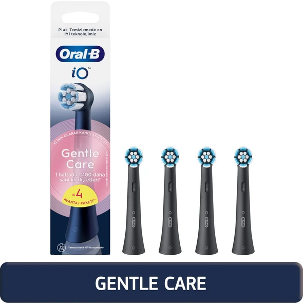 Oral-B iO Gentle Care Siyah Diş Fırçası Yedek Başlığı 4 Adet ürün görseli 1