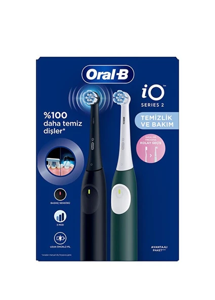 Oral-B iO Siyah Yeşil 2 Şarjlı Diş Fırçası Seti ürün görseli 1