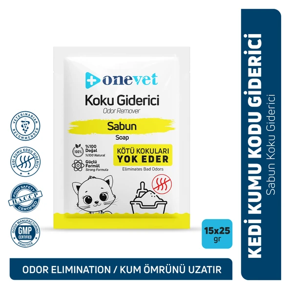 OneVet Kedi Kumu Koku Giderici 15x25 Gr Sabunlu ürün görseli 1