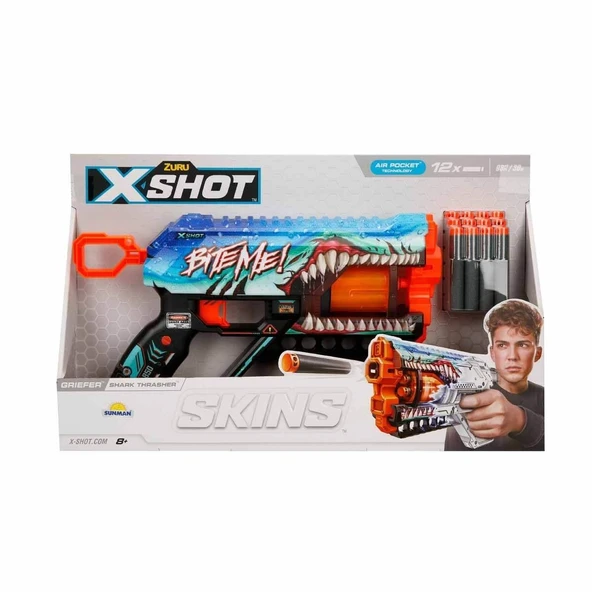 36561 X-Shot Skins Griefer 12 Mermili Sünger Dart Atan Silah 32 cm ürün görseli 1