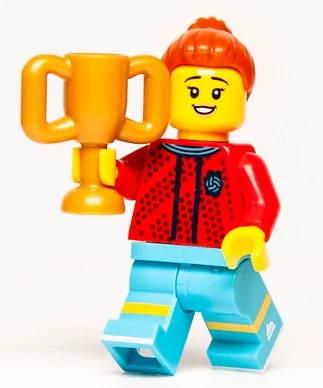 Orjinal Lego Minifigür Female Football Soccer Champion Player with Trophy ürün görseli 1