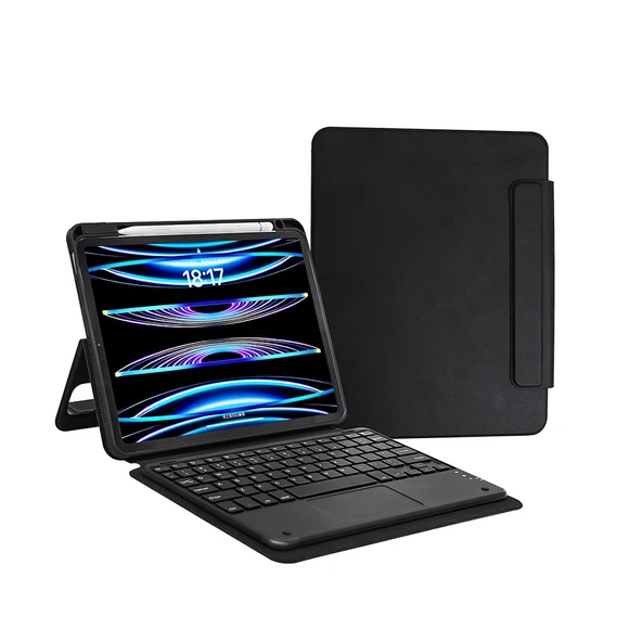 iPad Pro 11 2024 Uyumlu Border Keyboard Bluetooh Bağlantılı Standlı Klavyeli Tablet Kılıfı ürün görseli 1