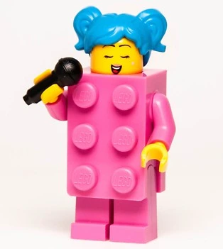 Orjinal Lego Minifigür Dark Pink Brick Costume Suit Singer Lady ürün görseli 1