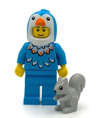 Orjinal Lego Minifigür Penguin Blue Bird Costume with Gray Squirrel ürün görseli 1