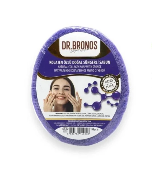 Dr. Bronos Kolajen Özlü Doğal Süngerli Sabun 135 Gr ürün görseli 1
