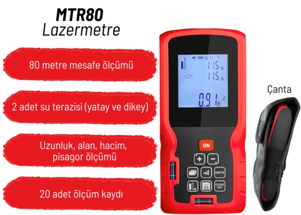 Texta MTR80 Lazerli Mesafe Ölçer - Resim 3