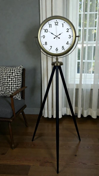 Eskitme Tripod Ayaklı Dekoratif Saat ürün görseli 1
