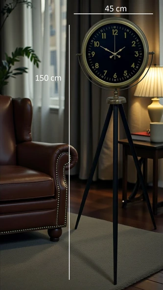 Retro Luxury Tripod Ayaklı Saat - Resim 5